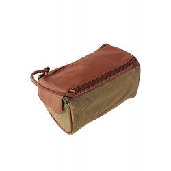 5T. Toilet-case with two zipper green/brown