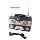 1T. Radio retro gris multibanda recargable con linterna de leds orientable.