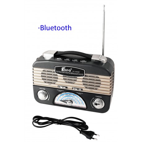1T. Grey radio retro multiband rechargeable with lantern of leds adjustable.