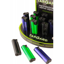 1T. Expositor con 12 encendedores turbo negro, verde y azul