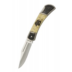 3T. 7,5 cm Navaja «JABALI» con mango de zamak y ABS y virola de zamak