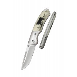 3T. 8 cm Navaja «TORO» de luxe con mango  aluminio ABS y virola aluminio