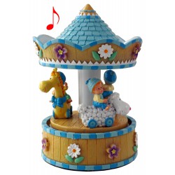 5T. Blue baby carousel. Decorative figure with music and movement