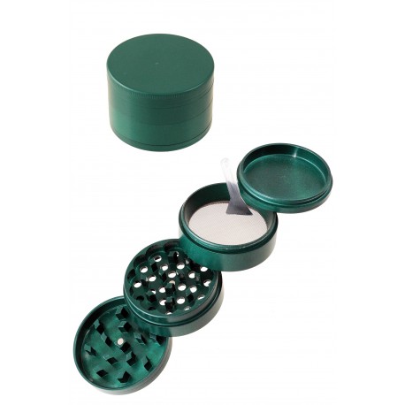 1T. Ø6,2 cm. Grinder metálico verde con 4 partes
