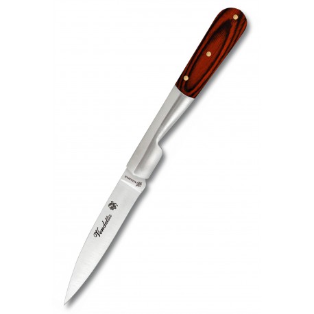 3T. 6 cm Navaja «VENDETTA» con mango mikarta roja y virola de aluminio