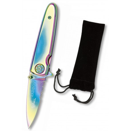 3T. 6,5 cm Navaja «RAINBOW» con mango Aluminio. Sistema de apertura: FOS