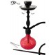 5T. 49 cm. Shisha «HORUS» de cristal en relieve roja, con 1 boquilla