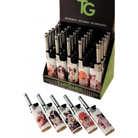1T. Display with 25 multipurpose piezo lighters «TG» «CAT&DOG»