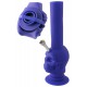 4T. 27 cm. Folding bong blue of medical silicone «Skull»