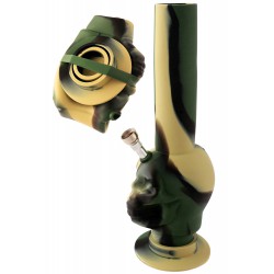 4T. 27 cm. Folding bong «Camouflage» of medical silicone «Skull»