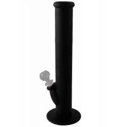4T. Ø5 x 36 cm. Black bong of medical silicone and glass