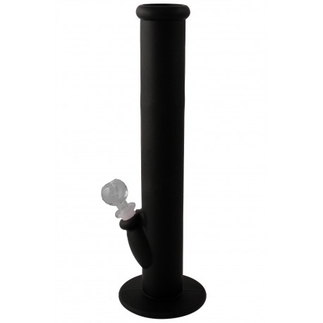 4T. Ø5 x 36 cm. Black bong of medical silicone and glass