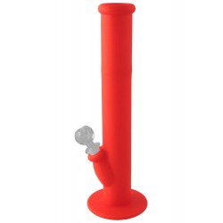 4T. Ø5 x 36 cm. Red bong of medical silicone and glass