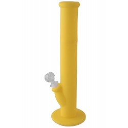 4T. Ø11 x 36 cm. Yellow bong of medical silicone and glass