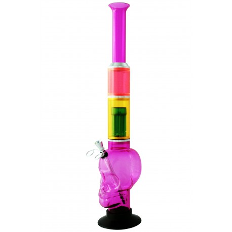 4T. 48 cm. Pink/purple acrilic bong «Skull»