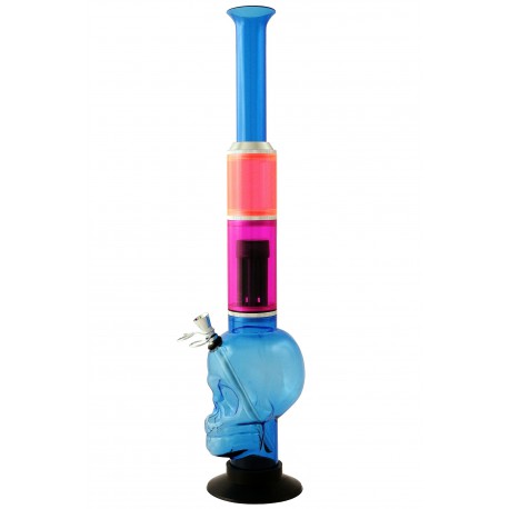 1T. 48 cm. Bong acrílico «Calavera» azul