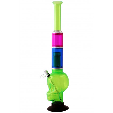 4T. 48 cm. Bong acrílico «Calavera» verde