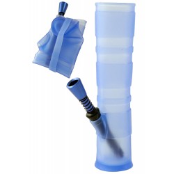 1T. 20 cm. Folding bong of blue sanitary silicone