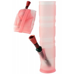 1T. 20 cm. Folding bong of red sanitary silicone