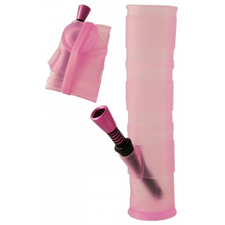 1T. 20 cm. Bong plegable de silicona sanitaria púrpura