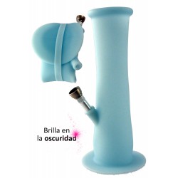 1T. 22 cm. Folding bong in medical blue silicone