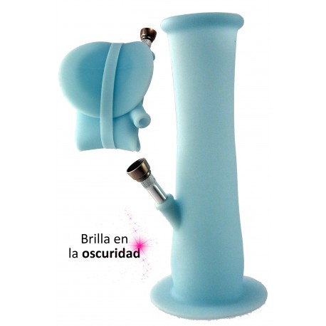 1T. 22 cm. Folding bong in medical blue silicone