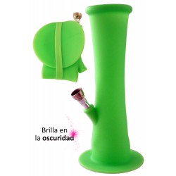 4T. 22 cm. Folding green bong in medical silicone