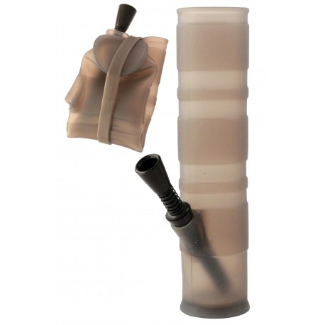 1T. 20 cm. Folding bong of black sanitary silicone