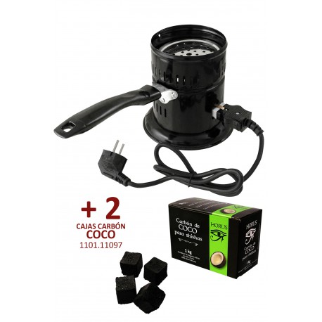 5T. Electric metal bucket + 2  boxes coconut charcoal