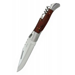 3T. 10 cm Pocket knife with corkscrew LAGUIOLE «ALBAINOX» with red mikarta handle and aluminium bolster