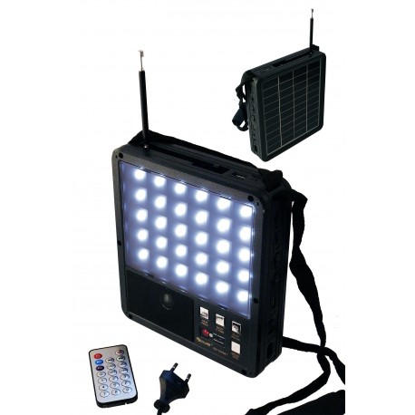 1T. Radio and spotlight with solar panel