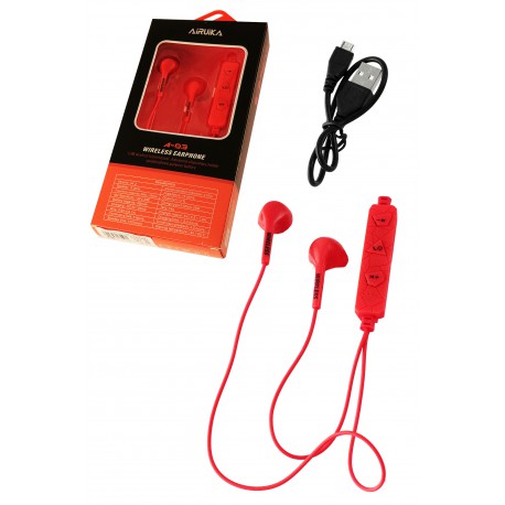 1T. Auriculares inalámbricos rojos