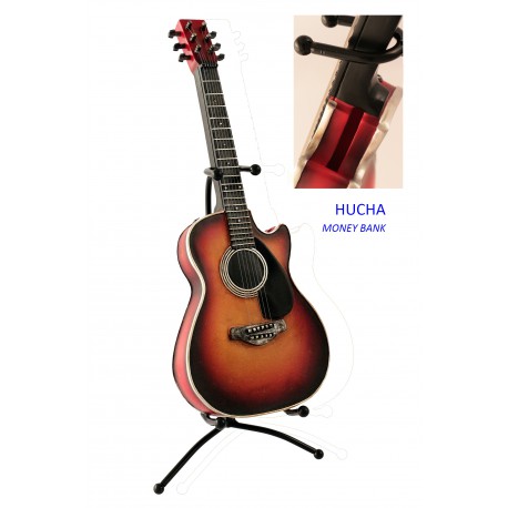 5T. Hucha «Guitarra acústica» miniatura decorativa en resina.