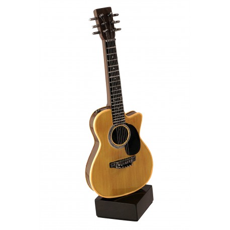 5T. «Guitarra acústica) miniatura decorativa en resina.