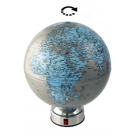 1T. Ø20 Silver & blue rotating globe.