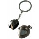 1T. Metal gun metal colour keyring «Helmet»