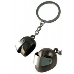 1T. Metal gun metal colour keyring «Helmet»