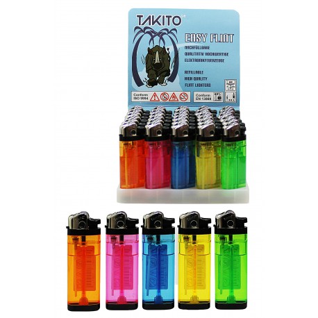 3T. Display with 30 flint lighters rechargeables MAXI «Takito»