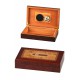 3T. Humidor with hygrometer and humidifier burl wood «Cigar» intarsia finished.