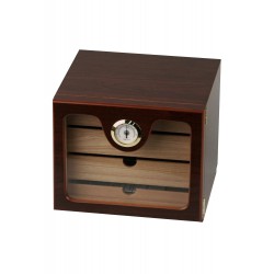 3T. Cigar cabinet in cherry colour with acrylic door, humidifiers and hygrometer