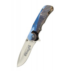 3T. 9 cm Pocket knife «ALBAINOX» 3D Photo printing «TENERIFE» with aluminium/wood and stainless steel blade