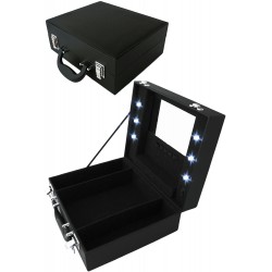 1T. Portable black case with light for makeup