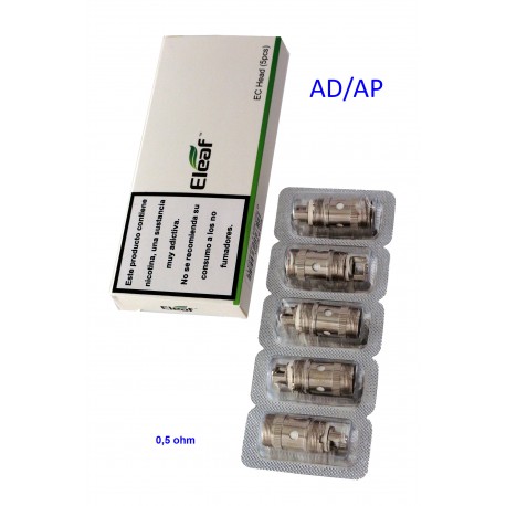 4T. Blister con 5 bobinas «Eleaf EC» para Melo/Melo2/Ijust2 (0,5 Ohm)