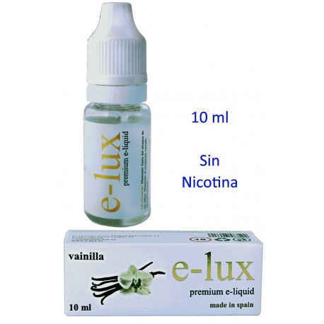 3T. e-liquid Vainilla 0 mg. envase con 10 ml. «e-lux»