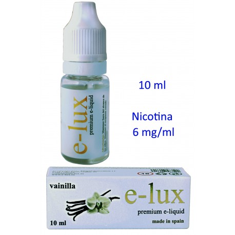 3T. e-liquid Vainilla 6 mg. bottle with 10 ml. «e-lux»