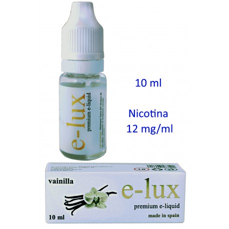 3T. e-liquid Vainilla 12 mg. envase con 10 ml. «e-lux»