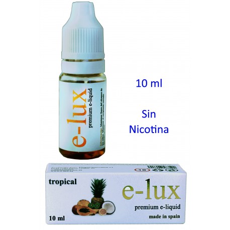 3T. e-liquid Tropical 0 mg. bottle with 10 ml. «e-lux»