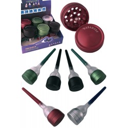 5T. Ø4 cm.  Display with 6 aluminium Grinders + cones filler assorted colors