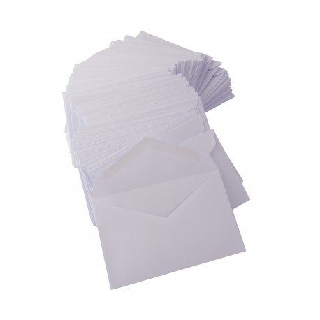 3T. Pack with 100 white envelopes 90 x 140 mm.