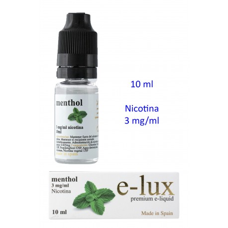 3T. e-liquid Menthol 3 mg. bottle with 10 ml. «e-lux»